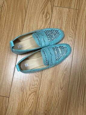 Browns Aqua Laser-Cut Women's Loafers